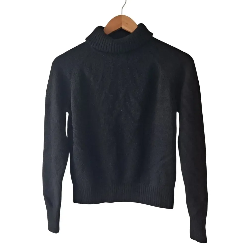 Quince 100% Yak Wool Turtleneck Sweater Long Sleeve Pullover Black Womens Size M